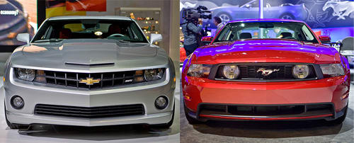 Camaro Vs Mustang >> Auto Show Faceoff 2010 Camaro Vs 2010 Mustang News Cars Com Camaro Vs Mustang >> Auto Show Faceoff 2010 Camaro Vs 2010 Mustang News Cars Com